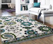 AEARTH HOME CARPET Handmade Geometric and Modern Persian Handmade Tufted Woolen Carpet for Living Room Bedroom and Hall Size 6 x 9 Feet Color