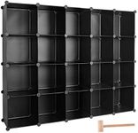 TUMUCUTE Cube Storage Organizer, 20-Cube DIY Plastic Closet Cabinet Modular Bookcase, Storage Shelves for Bedroom Living Room, Office, Black