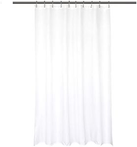 Barossa Design Waterproof Fabric Shower Stall Curtain Liner 54" W x 78" H - Hotel Quality, Machine Washable, White Shower Liner for Bath Tub, 54x78