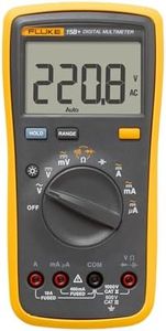 Fluke 15B+ Digital Multimeter, for Electrical Applications, Measures AC/DC Voltage and Current Measurements up to 1000V and 10A, Along with Resistance, Continuity, Diode, and Capacitance Capabilities