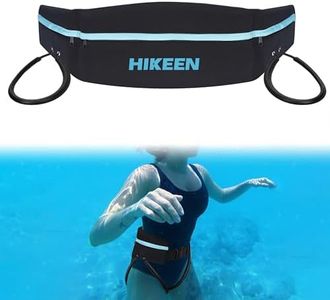 Hikeen Swim Belt for Adults,Water Aerobics Equipment with Fixing Straps and Zipped Pocket,Adults Pool Exercise Equipment for Pool Exercises and Workouts(Black, Plus )