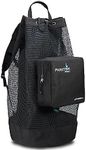 Phantom Aquatics Scuba Snorkeling Spearfishing Freediving Cruise Mesh Duffle Bag with Shoulder Strap and Spiral Zipper Closure (Black, Mesh Backpack)