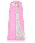 Wedcova UK Wedding Dress Bag | Hanging Garment Bags | Full Length Travel Protector for Bridal Dress | Long Clothes Storage Cover with Zipper for Women | 72 Inch | Pink