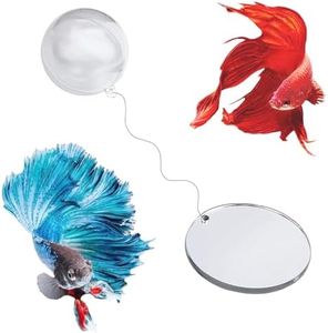 1Set Betta Training Mirror Fish Tank Toy, Fish Tank Mirror Decor Double Sided Betta Mirror Toy Circle Betta Exercise Mirror,Betta Exercise Mirror Fish Tank Betta Fish Toy Fish Tank Mirror Betta Mirror