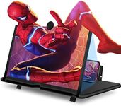 18" Screen Magnifier for Cell Phone Ultra-Clear 3D Phone Screen Amplifier Projector With Folding Stand Holder,Pull-Out Anti-Radiation Enlarger for Movies and Videos.Suitable For All Smartphone(Black)