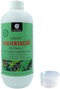 OrganicDews Liquid Fish Fertilizer for Plants 1 Litre with Measuring Cup 25 ml - All Purpose Liquid Fertilizer Vigorous Growth Compost Starter 1 Litre