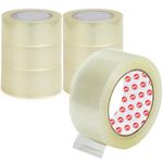 AIPL BOPP Packaging Clear Tape - 48MM X 50 Meter| Pack Of 6 | For Packaging Decorating And DIY Works