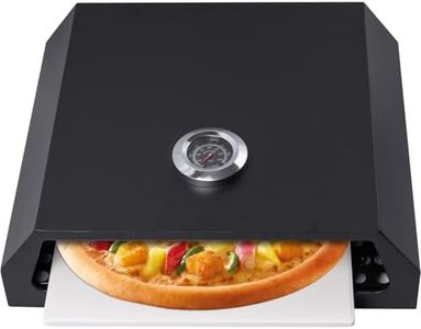 gzcmxh Pizza grill, outdoor pizza grilling, with built-in heat-absorbing ceramic tiles and a baffle to lock in heat (black)
