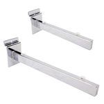 10 x 350mm Brand New Heavy Duty Glass Shelf Brackets for SLATWALL with Suction Pads (5 Pairs) for Shop Fittings