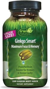 Irwin Naturals Ginkgo Smart - Brain Supplements for Memory and Focus with Ginkgo Biloba, Acetyl-L-Carnitine, DMAE and BioPerine® for Superior Absorption - 120 Liquid Soft-Gels