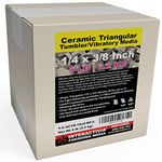 2.26 kg or 5 lbs Ceramic Triangular 1/4 x 3/8 for Deburring and Edge-Rounding Media for Steel, Stainless Steel, and Hard Metals - Liquid Finishing Compound and Clean, Dry and Store Bag Included