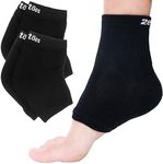 ZenToes Moisturizing Heel Socks 2 Pairs Gel Lined Toeless Spa Socks to Heal and Treat Dry, Cracked Heels While You Sleep (Regular, Black)