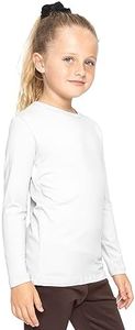 Girl's Long Sleeve Crew Neck Top White 16