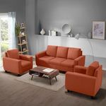 WOODEN WORLD Modern 5-Seater Sofa Set - Upholstered Comfortable 3+1+1 Seater Sofa Set for Living Room, Bedroom, or Office - Stylish, Durable, and Spacious Furniture for Home or Office