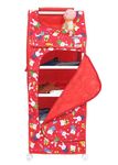 FLIPZON Baby Wardrobe Plastic Multipurpose 5 Shelve, Foldable, (Unbreakable Material) (Medium) (Rabbit Pattern - Red)