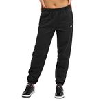 Champion Women's Joggers, Reverse Weave, Fleece Joggers, Boyfriend Sweatpants for Women, 30", Black C Logo, Small