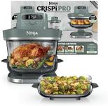 Ninja Crispi Pro 6-in-1 Glass Air Fryer | With Nontoxic, 6qt & 2.5qt Containers & Lids | Microwave, Freezer, Dishwasher Safe | 450°F Max Temp | 1800 Watt | Ash Grey | AS101DG