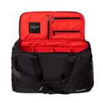 PREMIUM Sneaker Bag, Duffel Bag, Gym Training Bag, Travel Bag, Basketball Bag, Footbal Bag with 3 adjustable compartment dividers, Black/Red, One Size