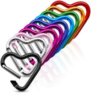 10 Pcs Heart Carabiner Clip for Keys - Mini Keychain Clips for Backpacks, Small Carabiners and Key Chain Hooks