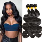 Brazilian Virgin Human Hair Bundles Body Wave Bundles Human Hair (18 20 22 Inch) 8A Grade 100% Unprocessed Virgin Human Hair Extensions for Women Brazilian Virgin Hair Weave Bundles Natural Color 300g