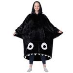 Waitu Shark Hoodie Blanket for Adult, Shark Wearable Blanket Hoodie Gifts for Women Men and Teens, Funny Blanket is Funny Gift, Hooded Blanket Shark Gifts, Black