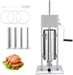 Sausage Stuffer, Manual 22LBS/10L Sausage Maker Machine, Meat Stuffer with Dual Speed, Stainless Steel Heavy Duty Sausage Filler with 4 Stuffing Tubes, for Commercial and Home Use