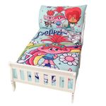 EXPRESSIONS Trolls Poppy Toddler Bedding Set (3 Piece Set, Fits Standard Crib Mattress) Includes Microfiber Reversible Comforter, Fitted Sheet, Pillowcase for Kids (Official Universal Product)