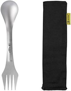 SILVERANT Titanium Spork - Camping Spoon Fork Knife Combo - 3 in 1 Camping Utensils Titanium- Camp Eating Utensil - Backpacking Spork - Lunchbox Spork - Camp Eating Utensil