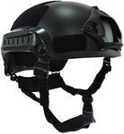 OneTigris Tactical Helmet MICH 2001 - Helmet with Adjustable Chin Strap, Night Vision Mount and Side Rails (Black)