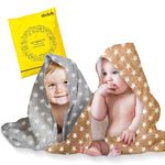 MY NEWBORN by 10CLUB 3-in-1 Hooded Baby Blanket Wrappers - Set of 2 | All Season Soft Swaddle | Baby Blankets Newborn 0-2years | Baby Swaddle wrap for New Born, Flannel, Brown and Grey