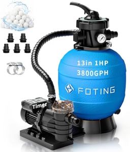 FOTING Sand Filter Pump for Above Ground Pool with Timer, Pool Sand Filter for High-Efficient Filtration & Circulation,Pool Pumps Above Ground with 7-Way Multi-Port Valve,13inch, 1HP 3800GPH