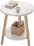 Uptyia 2-Layer Round Coffee Table,E