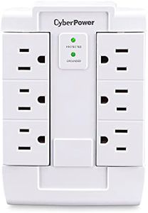 CyberPower CSB600WS Surge Protector, 900J/125V, 6 Swivel Outlets, Wall Tap, White, UL Listed