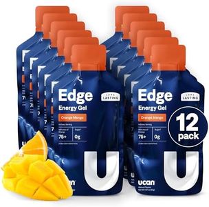 UCAN Edge Energy Gel Shots, Orange Mango (12, 2 Ounce Packets) for Running, Training, Workouts, Fitness, Cycling, Crossfit | Sugar-Free, Vegan, & Keto Friendly Energy