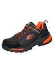 Skechers Men's Gatlon Strigax Work Shoes, Black Orange Leather/Synthetic/Textile, 10.5 UK