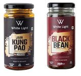 White Light Food Jain Black Bean Sauce and Jain Kung Pao Sauce l Vegan and Natural Ingredients l Ready to Eat Healthy Food (Combo Pack of 2, 250g Each)