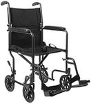 McKesson Transport Wheelchair, Lightweight, Steel, Silver Vein Finish, 250 lbs Weight Capacity, 1 Count