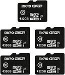 INLAND Micro Center 32GB Class 10 MicroSDHC Flash Memory Card with Adapter for Mobile Device Storage Phone, Tablet, Drone & Full HD Video Recording - 80MB/s UHS-I, C10, U1 (5 Pack)