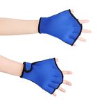 Aquatic Gloves Training Aqua Fit Swim Webbed Gloves Fitness Water Resistance Glove for Women Men Children (Blue, M)