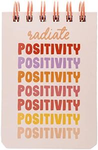 Graphique Petite Wiro Notepad - Positivity Design - 3.5"x 5.5", 200 Lined Pages, Custom Interior and Spiral Bound Top - Perfect for Leaving Messages and Taking Notes
