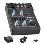 Pyle PAD20MXU 5 Channel Professional Compact Audio Mixer with USB Interface