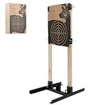 Keshes Target Stand Base - for Paper Target Sheet Archery Shooting & Cardboard Targets - Includes H Shape Base, Cardboard Target Box Cutout, Ground Anchors, Target Clips