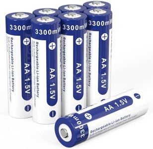 XTAR 1.5V Rechargeable Li-ion AA Batteries,3300mWh High Capacity Double A Battery,8 Count Pack Batteries for Household and Outdoor Devices