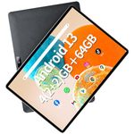 SGIN 10 Inches Tablets, Android 13 Tablet Computer, 4(2+2) GB RAM 64GB ROM, IPS Display, Quad-Core Processor 1.6GHz, TF Card 32GB Expansion, GPS, Bluetooth, Black, WiFi, 5000mWh Battery