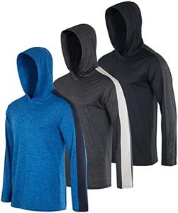 3 Pack: Men’s Big and Tall Quick Dry Fit Wicking Long Sleeve Fishing Active Athletic Hoodie Hooded T Shirt Workout Running Fitness Gym Sports Casual Sweatshirt UPF 50 Outdoor Hiking- Set 8, 5X