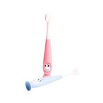 THE LITTLE LOOKERS Manual, Baby Toothbrush I Supersoft Bristles & Section Cup Base Tooth Brush For Kids/Babies/Toddlers - Blue & Pink (Pack Of 2)