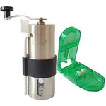 CoaGu Pill Crusher Grinder-Crush Multiple Tablets to a Fine Powder-Stainless Steel Pulverizer with Pill Suite Pill Cutter, Cleaning Brush (Green)