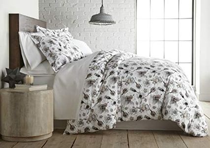 Southshore Fine Living, Inc. Grand Symphony Collection - 300 TC 100% Cotton Duvet Cover Set 3-Piece, Grey-Blush, Full/Queen