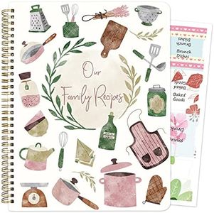 ceiba tree Recipe Book to Write in Your Own Recipes Family Blank Cookbook with Tabs Stickers 8.5" x 11" Gifts Ideas for Wife Mom Women