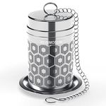 Reinmoson Tea Strainers for Loose Tea, Extra Fine Mesh Tea Infuser, 304 Stainless Steel & Updated Slim Threaded Lid, Loose Leaf Tea Steeper for Black Tea, Rooibos, etc